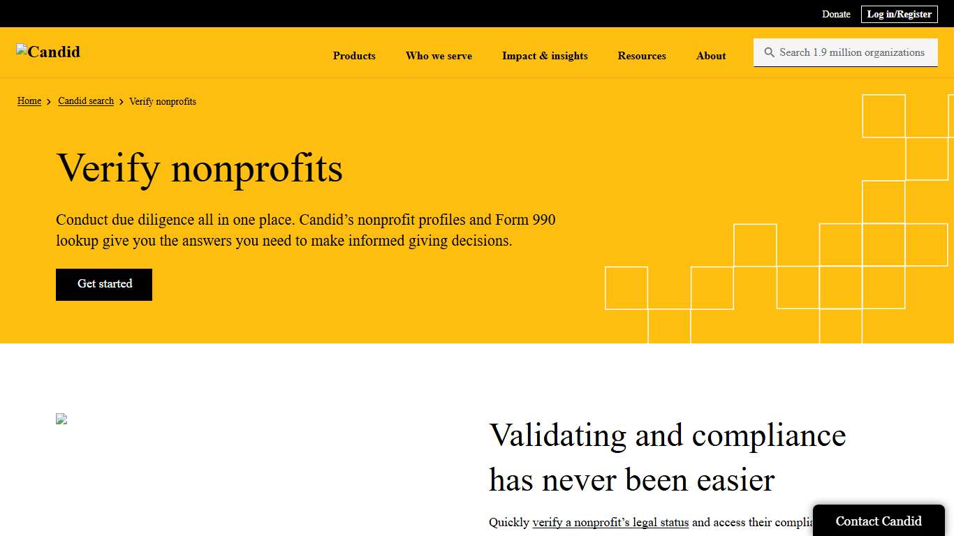 Verify nonprofits Candid